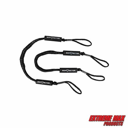 EXTREME MAX Extreme Max 3006.2358 BoatTector Bungee Dock Line Value 2-Pack - 6', Black 3006.2358